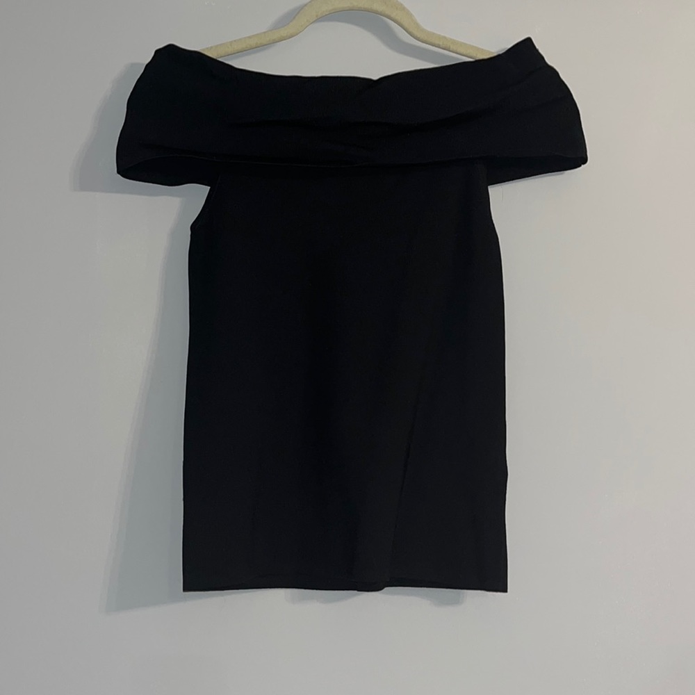 Black off the shoulder shirt